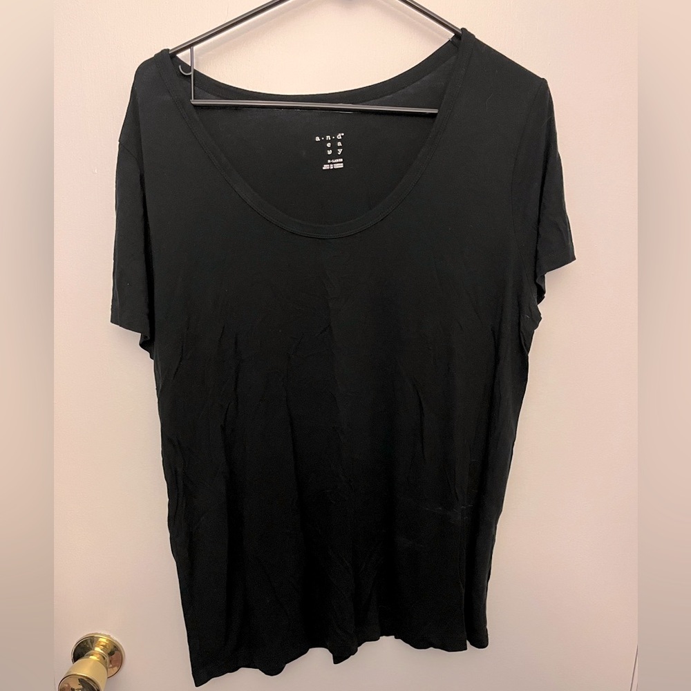 Black Scoop Neck Shirt